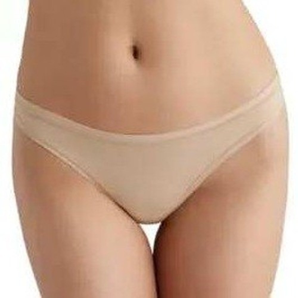 b.tempt'd by Wacoal Womens Thong Panty Beige L Intimates Seamless Feminine NWT